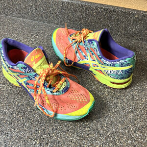 ASICS Women's Vibrant Coral and Blue Sneakers